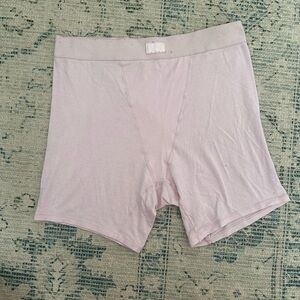 SKIMS pink boxer shorts